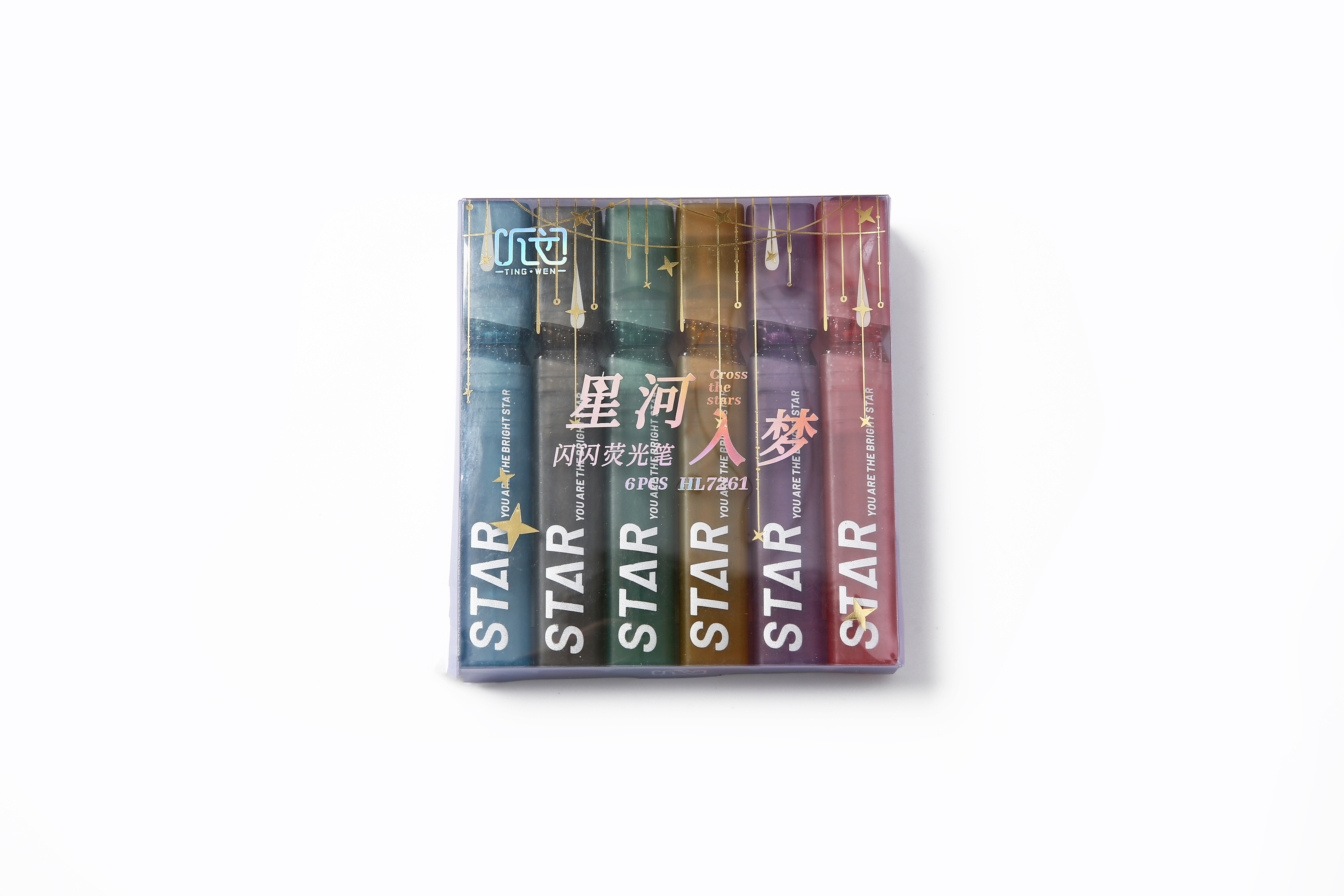 IRIDESCENT SPARKLY INK STAR HIGHLIGHTER MARKER PEN FOR SCHOOL OFFICE HOME