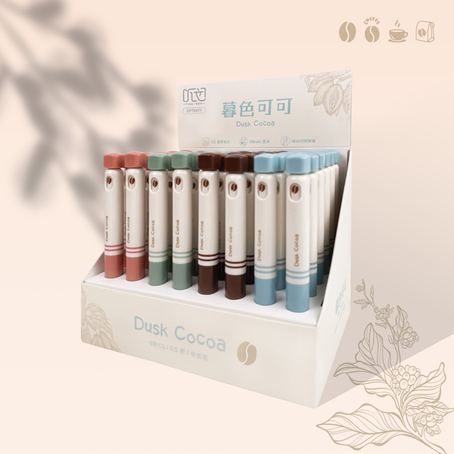 DUSK COCOA RETRACTABLE OIL GEL PEN BALL POINT PEN FOR SCHOOL