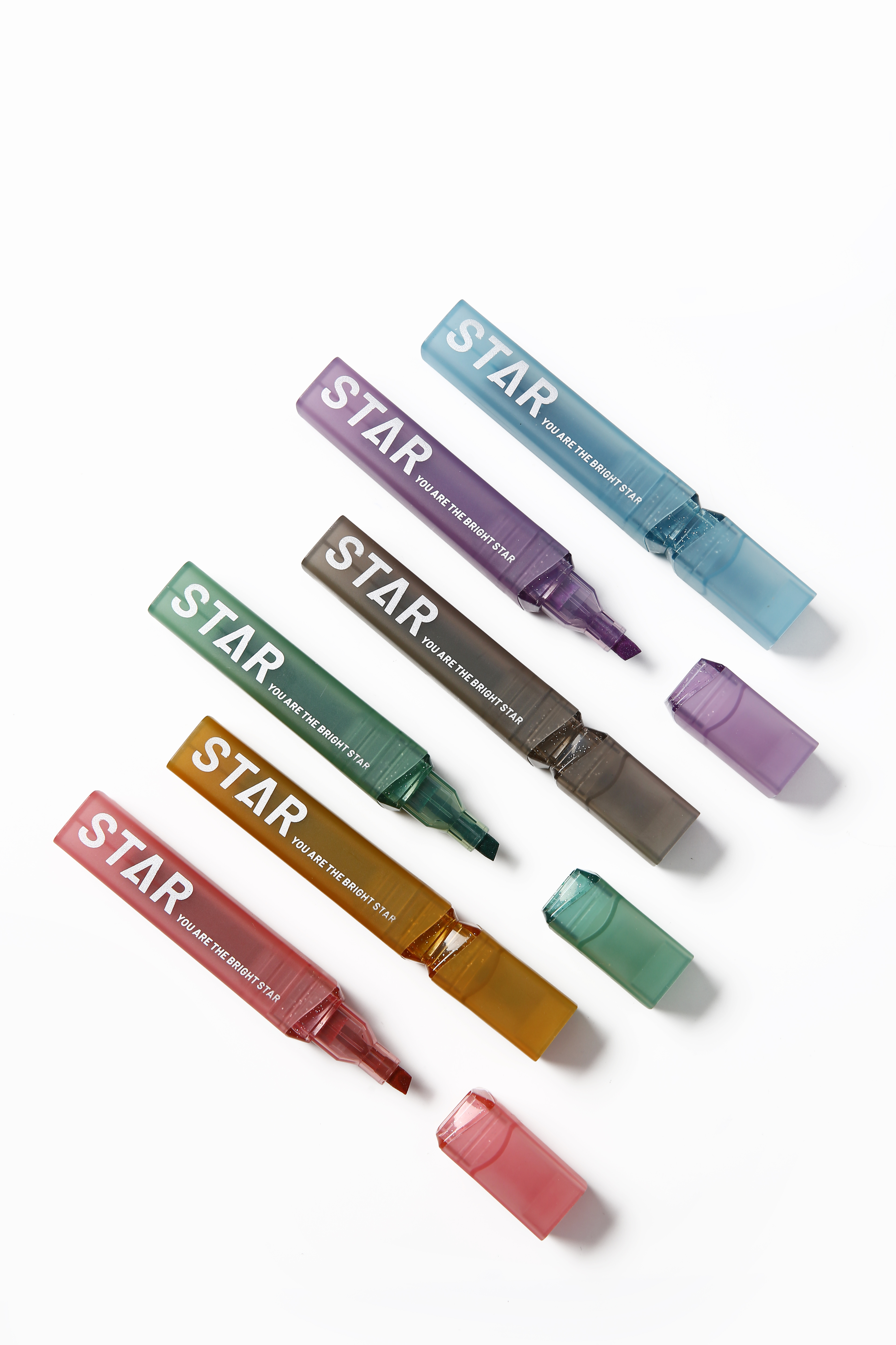 IRIDESCENT SPARKLY INK STAR HIGHLIGHTER MARKER PEN FOR SCHOOL OFFICE HOME