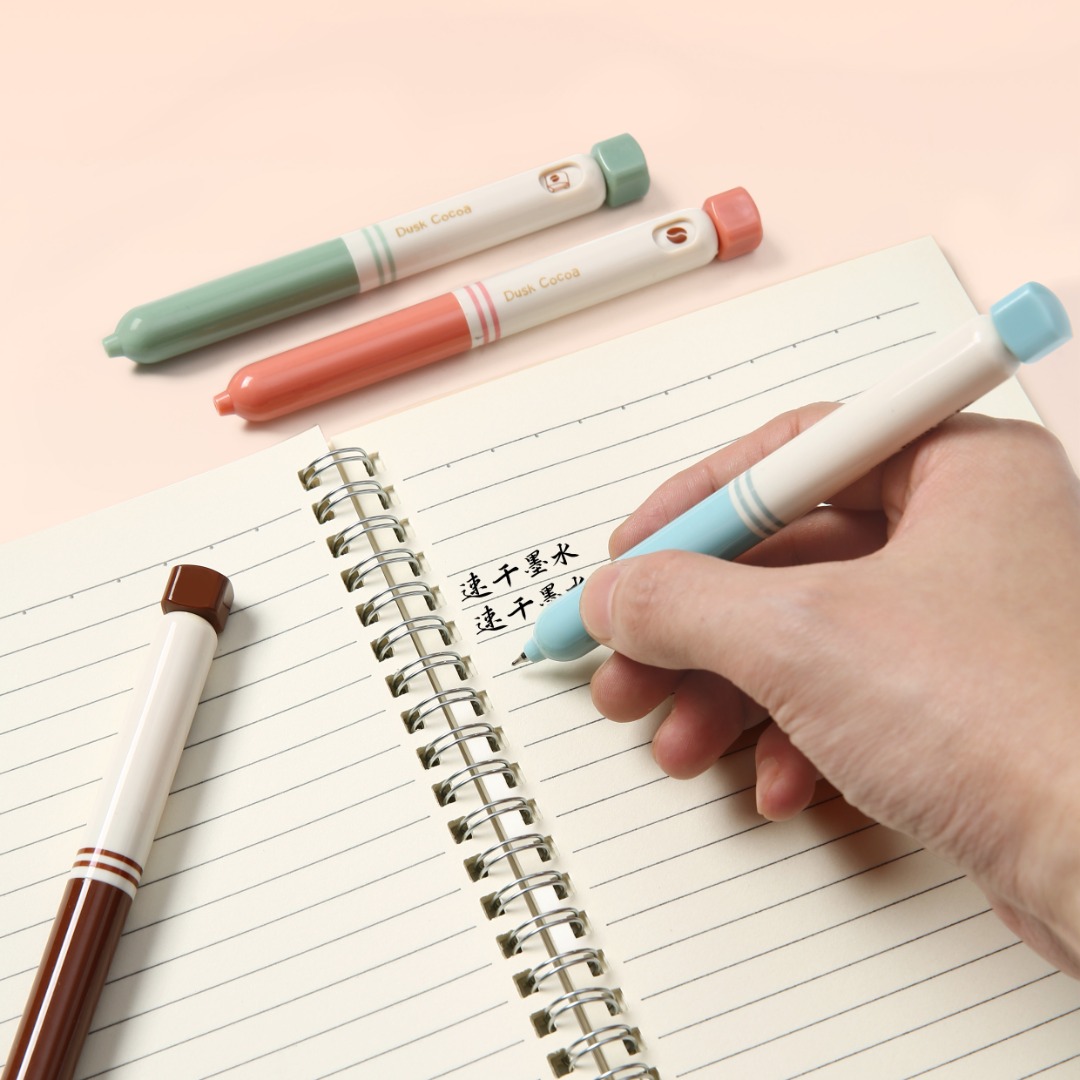 DUSK COCOA RETRACTABLE OIL GEL PEN BALL POINT PEN FOR SCHOOL