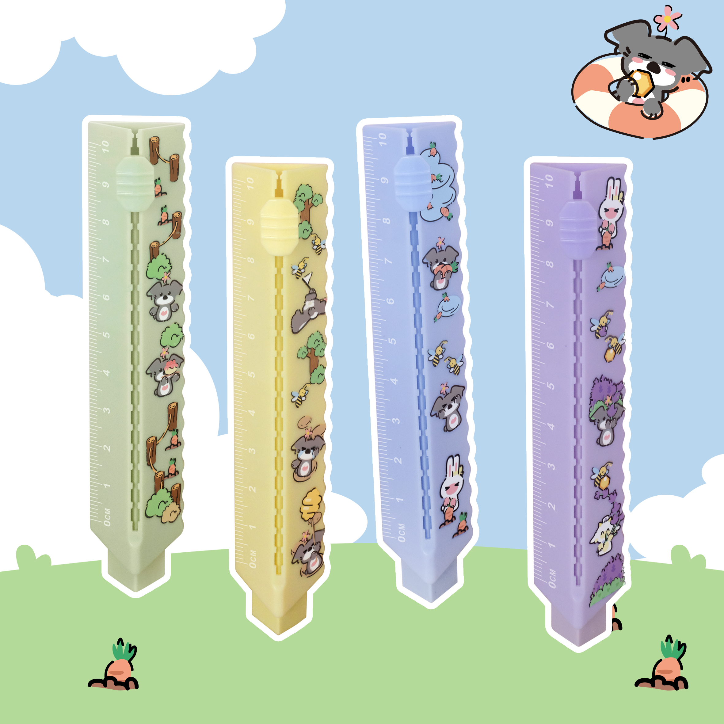 CUTE RULER ERASER FOR CHILDREN