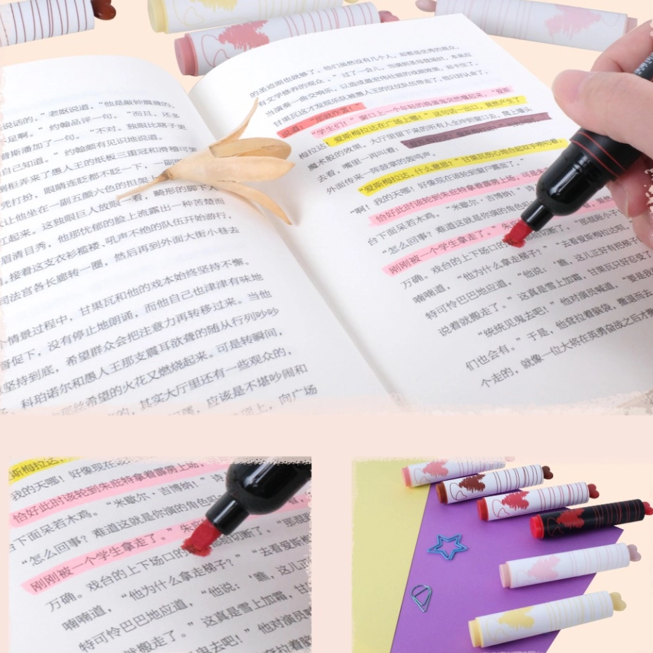CUTE HEART HIGHLIGHTER FOR STUDY