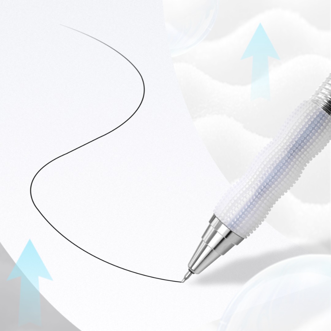 Quick Dry Ink Retractable Gel Ink Pen with Super Squishy Anti-Fatigue Cushion Grip Clear Barrel for Journaling