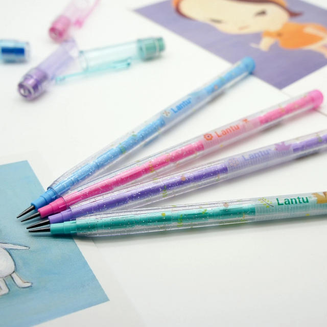 LANTU Classic Non-Sharpening Pencil with Eraser for Kids