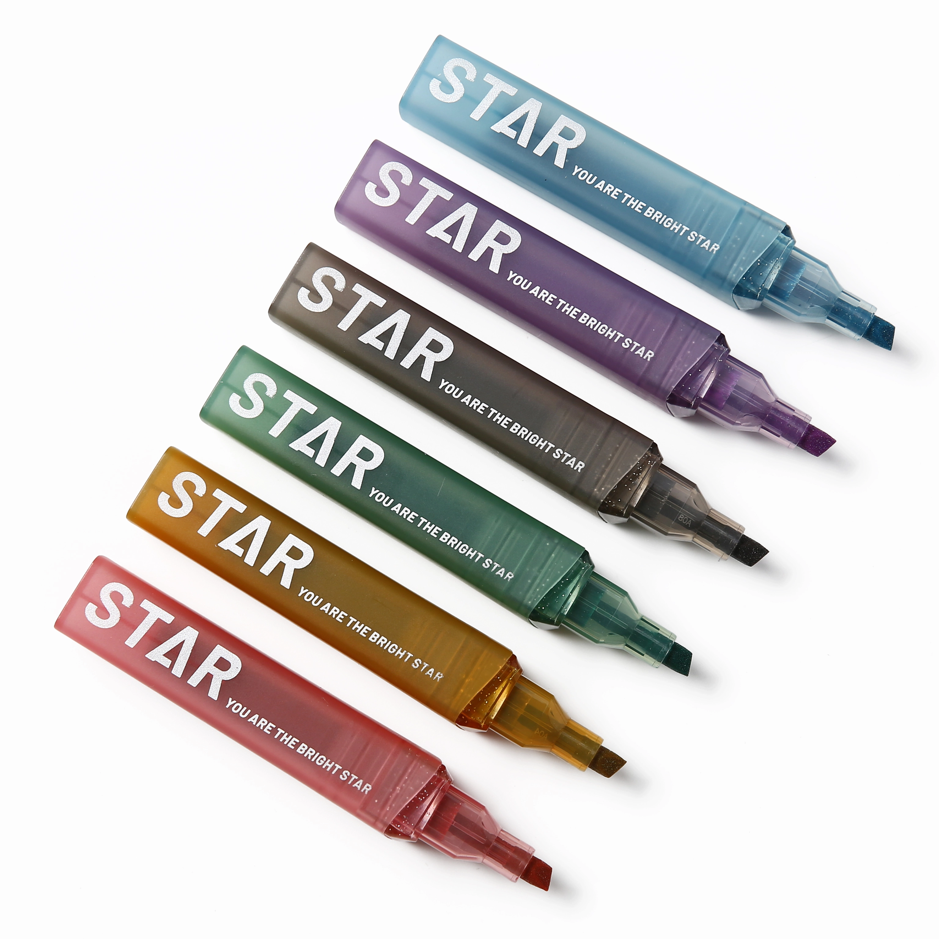 IRIDESCENT SPARKLY INK STAR HIGHLIGHTER MARKER PEN FOR SCHOOL OFFICE HOME