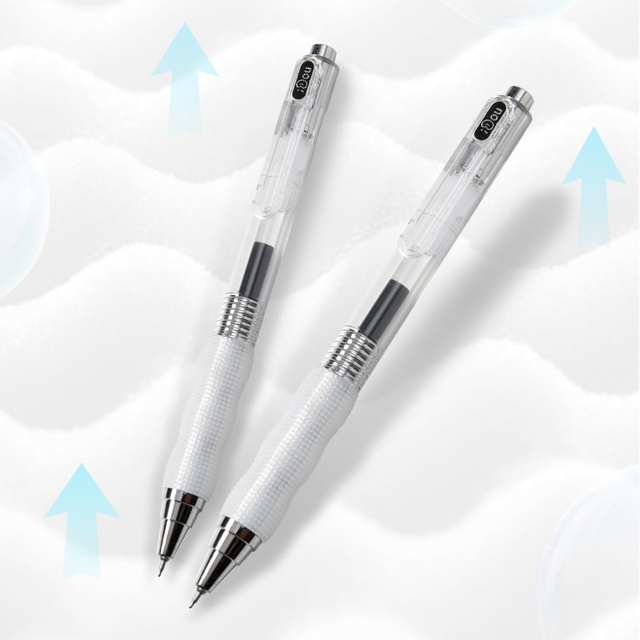 Quick Dry Ink Retractable Gel Ink Pen with Super Squishy Anti-Fatigue Cushion Grip Clear Barrel for Journaling
