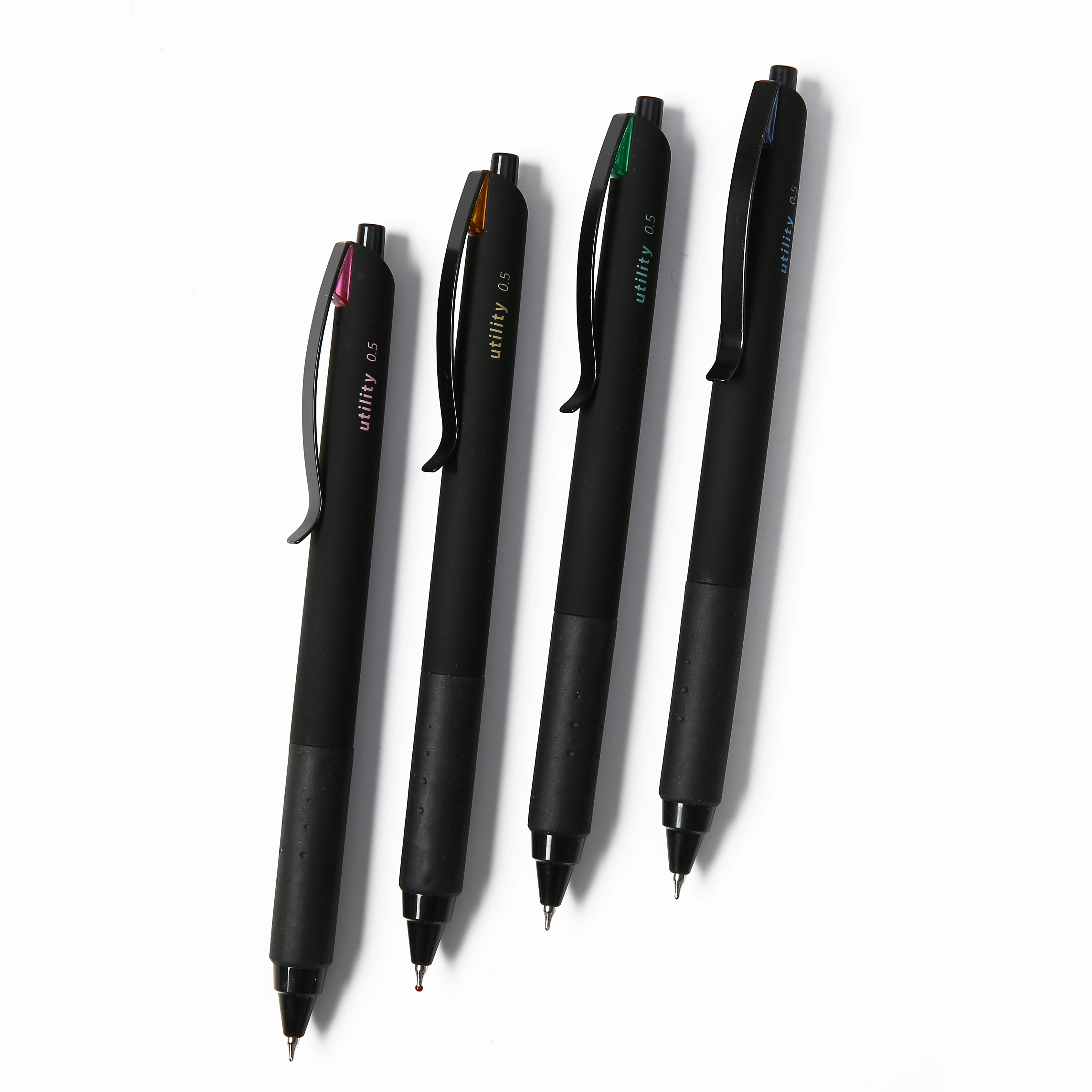 Silent Click Metal Clip Retractable Gel Pens with Fast Dry Black Ink Compatible with CS & ST Nib for Office
