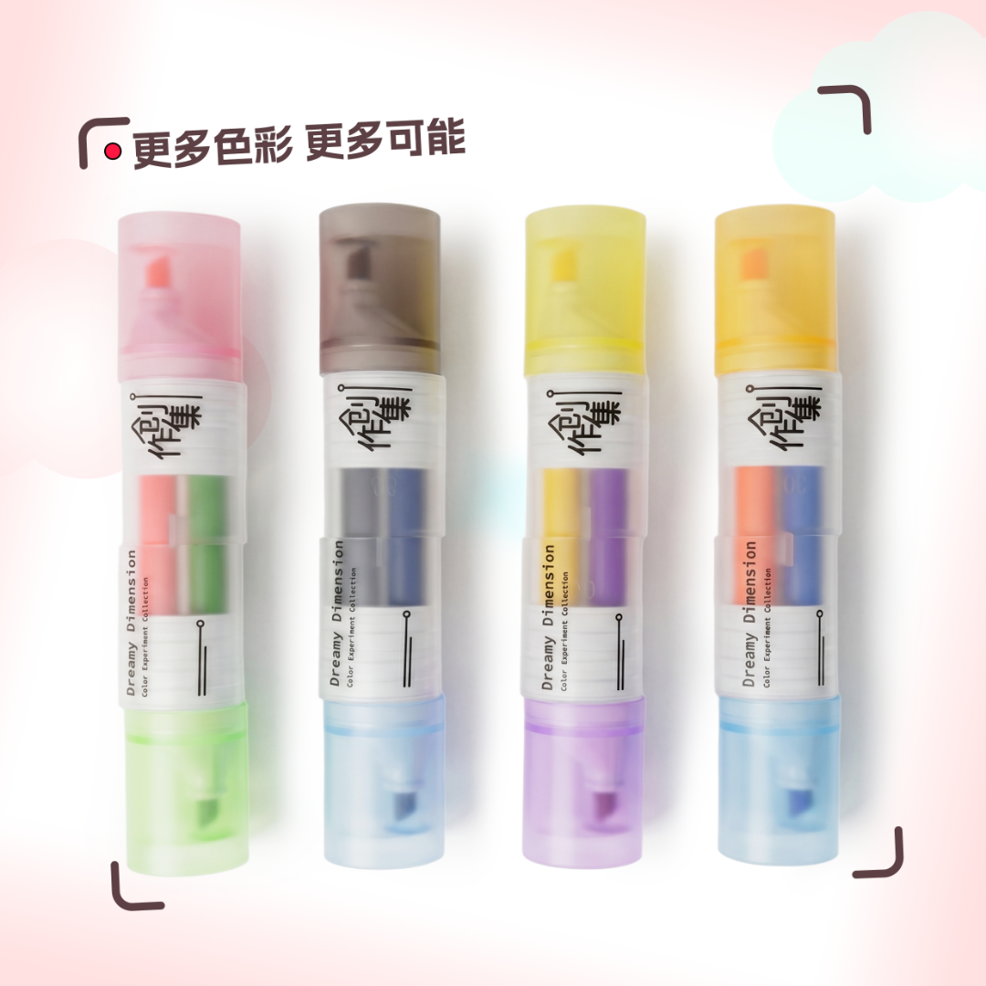 DUAL-TIP CREATIVE & COLORFUL HIGHLIGHTER PENS FOR SCHOOL FOR STUDY