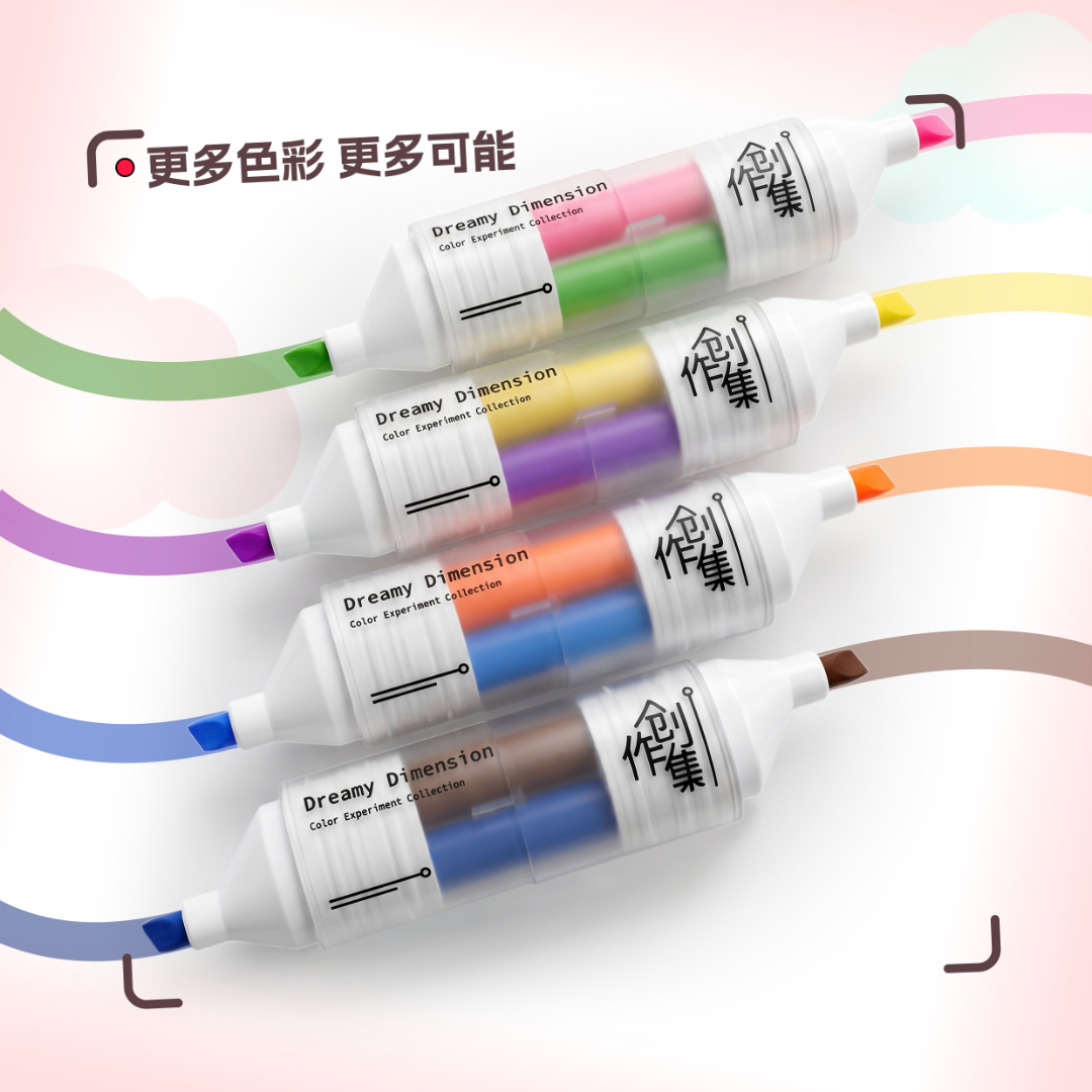 DUAL-TIP CREATIVE & COLORFUL HIGHLIGHTER PENS FOR SCHOOL FOR STUDY