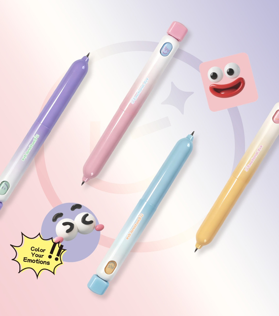 Playful Rotating Face Theme Gel Pen Set for School