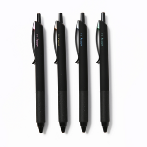 Silent Click Metal Clip Retractable Gel Pens with Fast Dry Black Ink Compatible with CS & ST Nib for Office