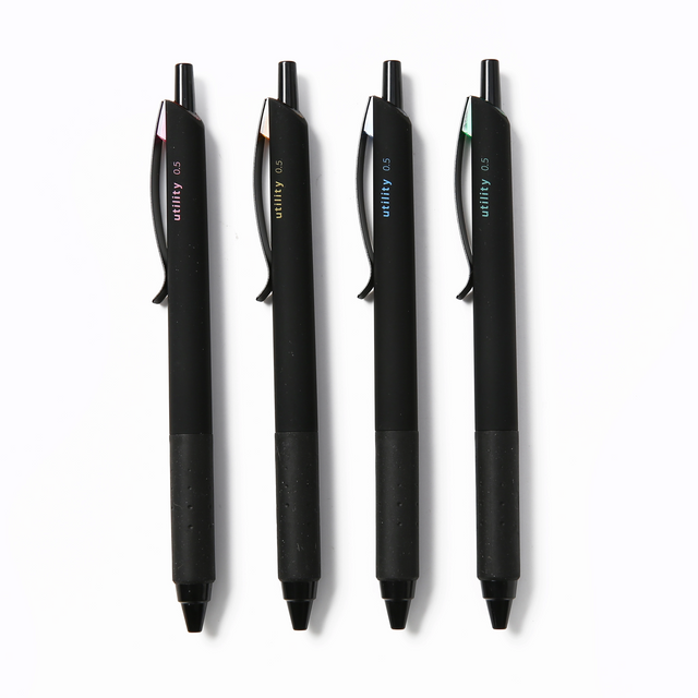 Silent Click Metal Clip Retractable Gel Pens with Fast Dry Black Ink Compatible with CS & ST Nib for Office