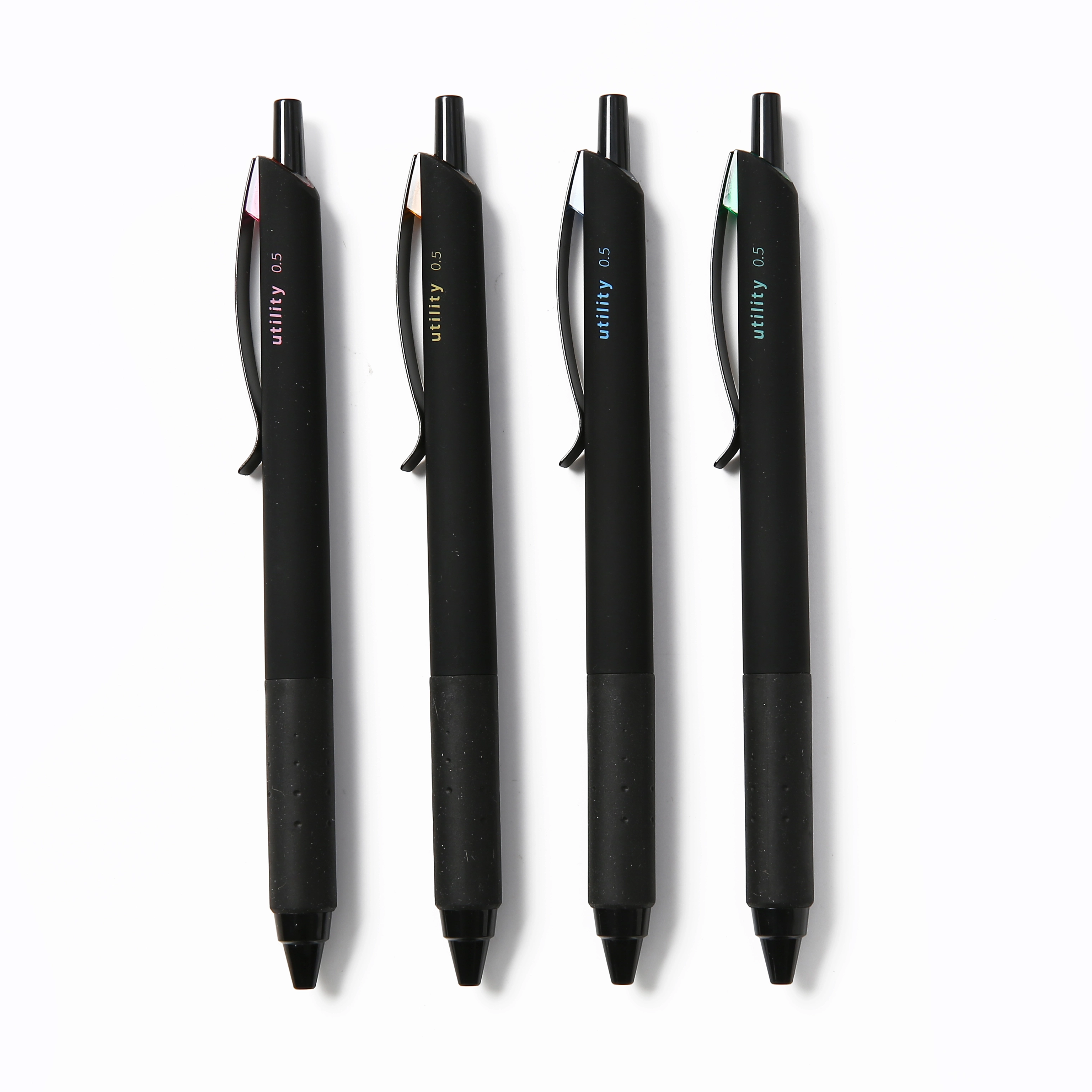 Silent Click Metal Clip Retractable Gel Pens with Fast Dry Black Ink Compatible with CS & ST Nib for Office